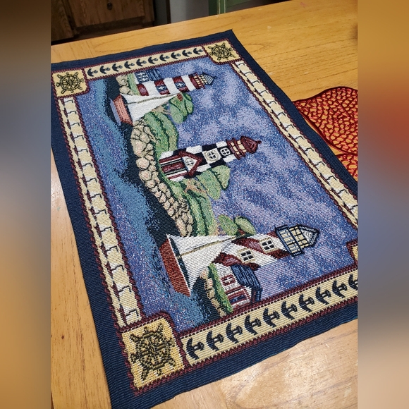 Set of Two Nautical Lighthouse Kitchen Dining Table Placemats - Picture 3 of 5